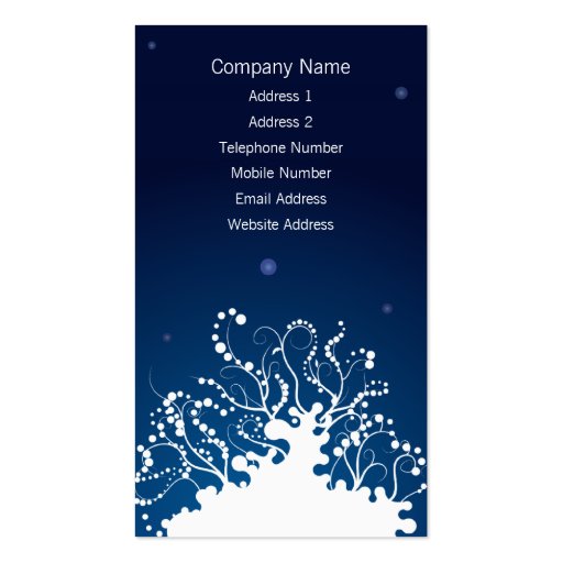 Navy Blue and White Abstract Swirl Art #2 Business Card Templates (back side)