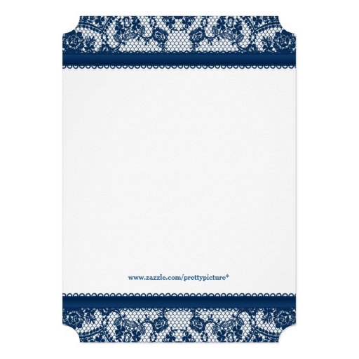 Navy Blue and White Lace Bow Sweet 16 Party Custom Invitation