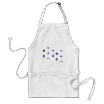 Navy Blue and White Nautical Pattern Apron
