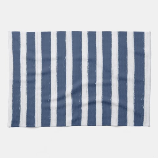 Navy Blue and White Stripes Hand Towels Zazzle