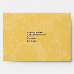 Navy blue and yellow wedding envelopes