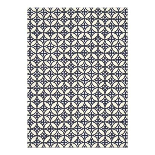 Navy Blue Baptism Christening Invitation