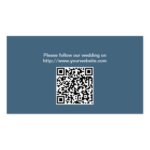 Navy Blue Beach Theme Wedding Website Insert Card Business Card (back side)