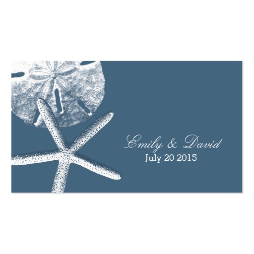 Navy Blue Beach Theme Wedding Website Insert Card Business Card (front side)