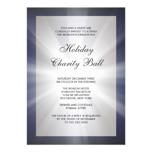 Navy Blue Black Corporate Event Party Invitations