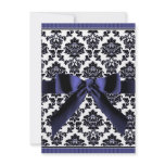 Navy Blue &amp; Black Damask Wedding Invitations