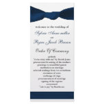 navy blue bow Wedding program Rack Card