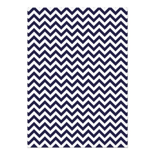 Navy Blue Boy Moustache Chevron Baby Shower Invites