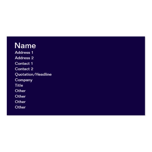 Navy Blue Business Cards (front side)