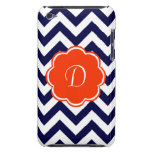Navy Blue Chevron Monogram Case-Mate iPod Touch Case