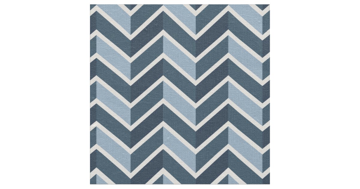 Navy Blue Chevron Pattern Fabric | Zazzle