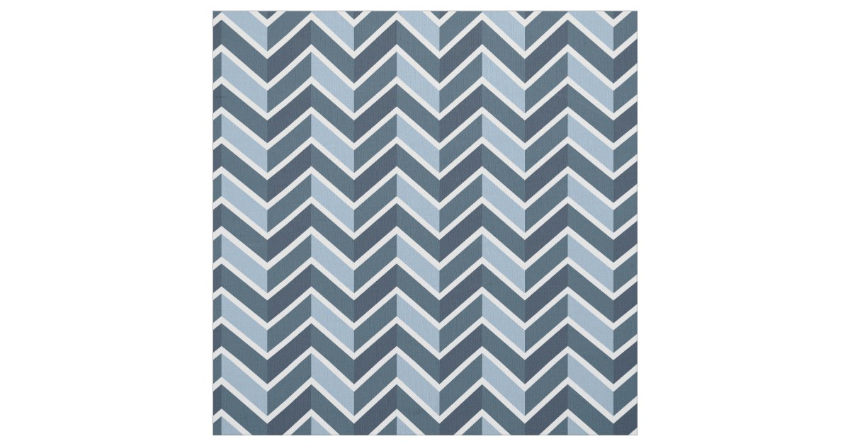 Navy Blue Chevron Pattern Fabric | Zazzle