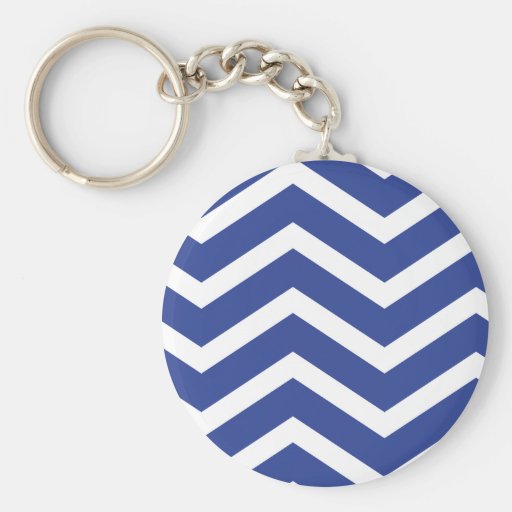 NAVY BLUE CHEVRON PATTERN KEYCHAIN Zazzle