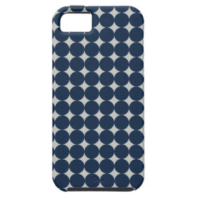 Navy Blue Circles and Silver Diamonds Pattern Gift iPhone 5 Case