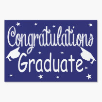 Navy Blue Congratulations Graduate Yard Sign yard signs