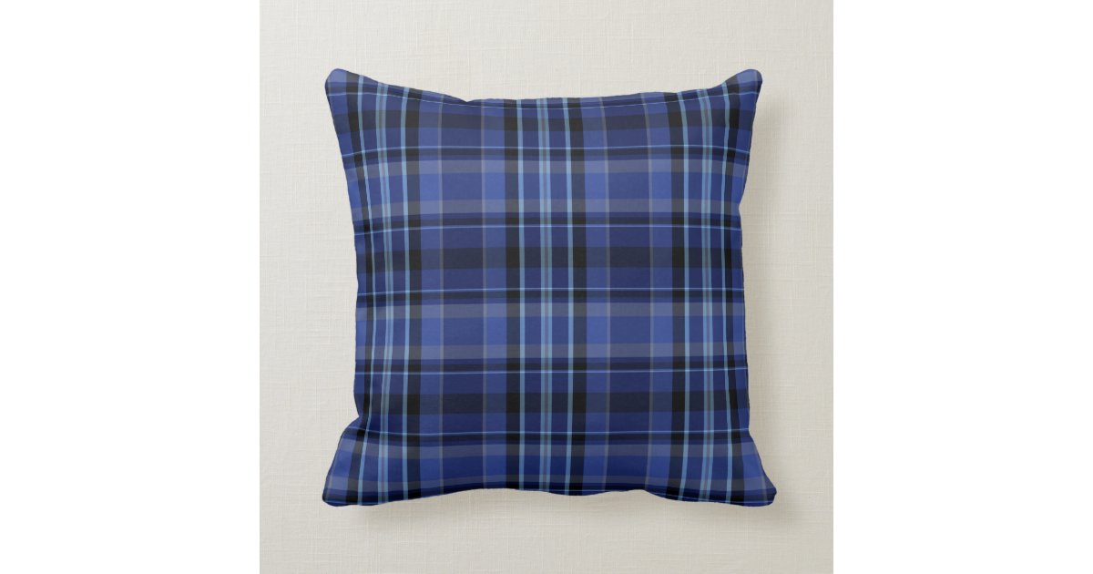 Navy Blue Country Plaid Throw Pillow Zazzle