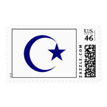 Navy Blue Crescent & Star.png Postage Stamp