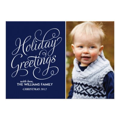 Navy Blue Custom Holiday Cards