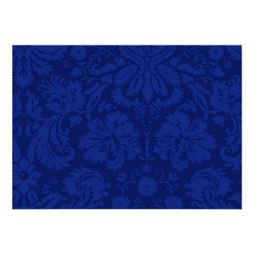 Navy Blue Damask Bridal Shower Invitations