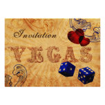 navy blue dice Vintage Vegas wedding invites invitations