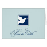 Navy blue dove peace on earth custom business logo card