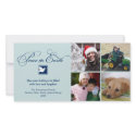 Navy blue dove peace on earth holiday greeting photocard