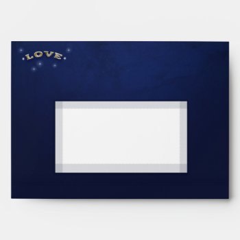 Navy Blue Fade Gold Love Moon & Stars Wedding Envelopes by juliea2010 at Zazzle