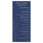 Navy Blue Floral Wedding Program Rack Card