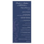 Navy Blue Floral Wedding Program Rack Card