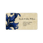 "navy blue" flourish return address label