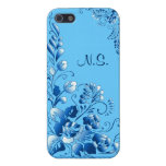 Navy Blue  Flowers iphone cases