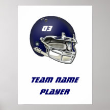 Navy Blue Football Helmet Posters