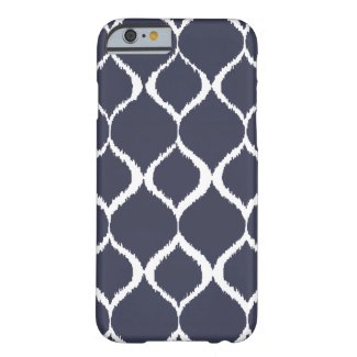 Navy Blue Geometric Ikat Tribal Print Pattern iPhone 6 Case
