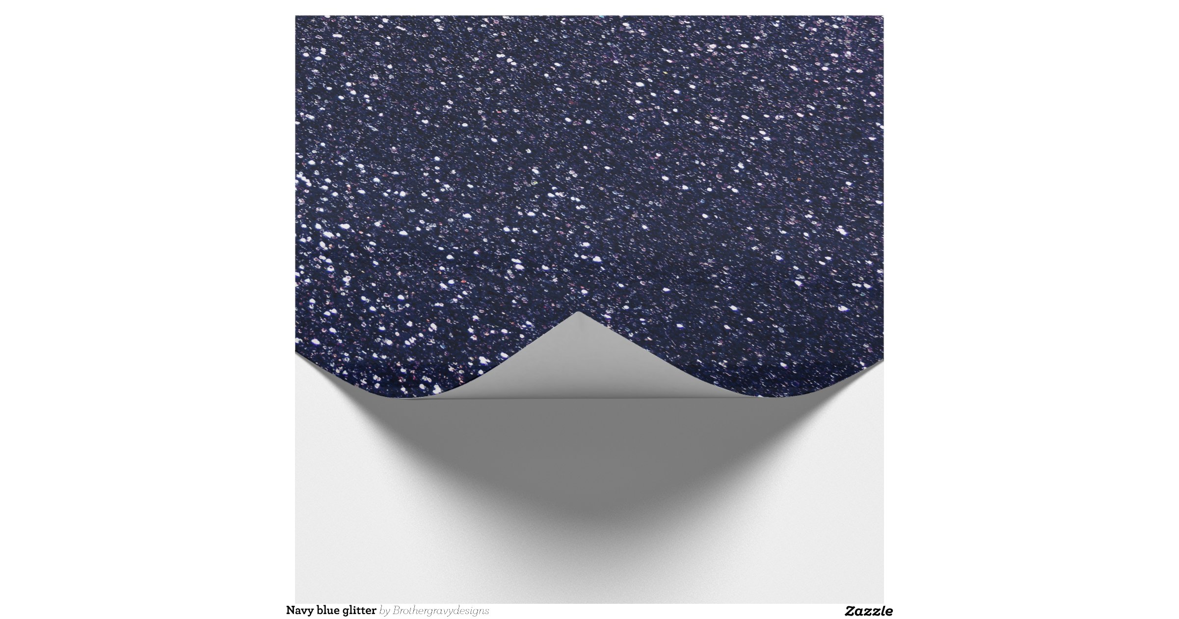 Navy blue glitter gift wrapping paper Zazzle