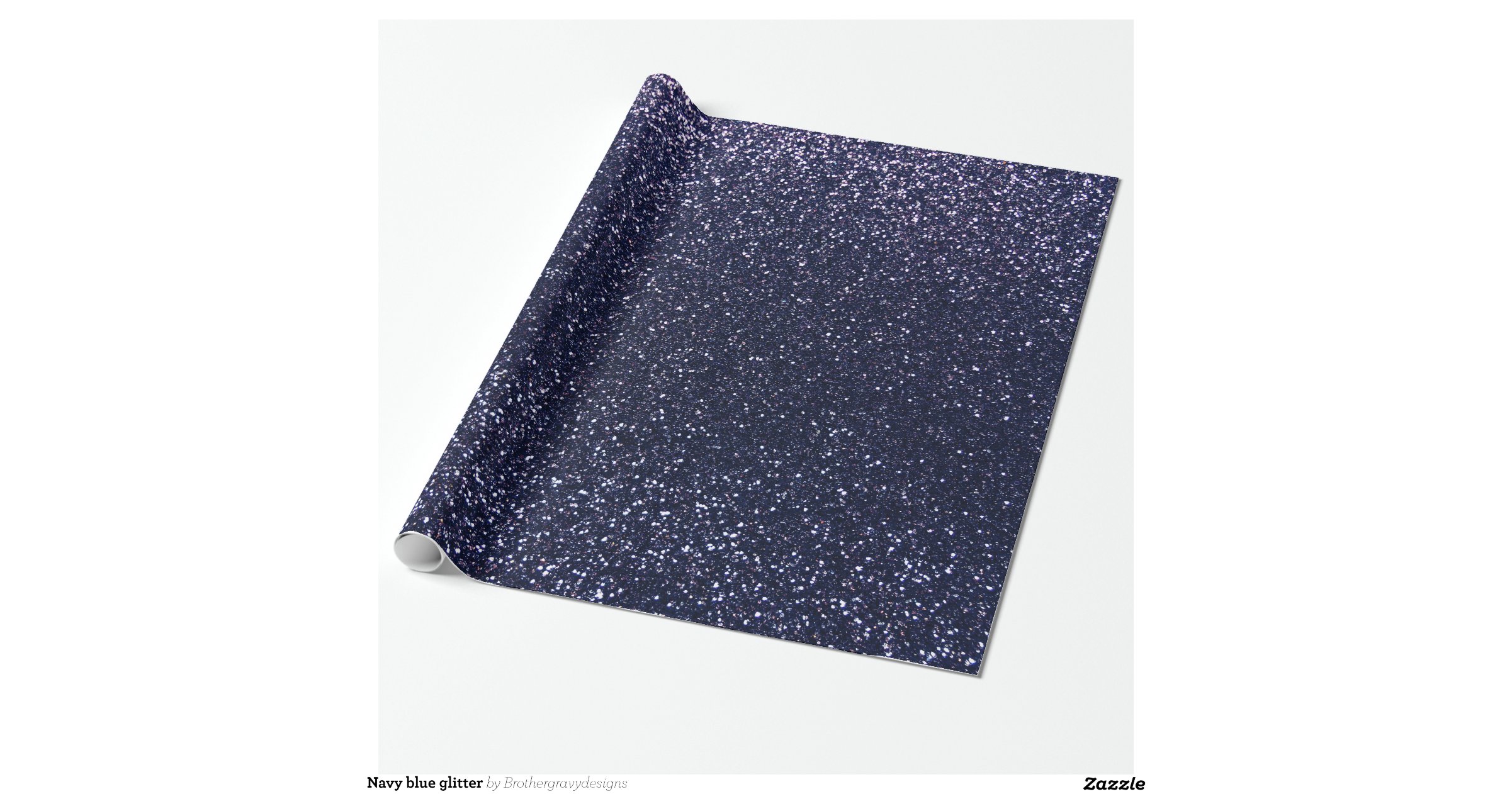 Navy blue glitter gift wrapping paper Zazzle