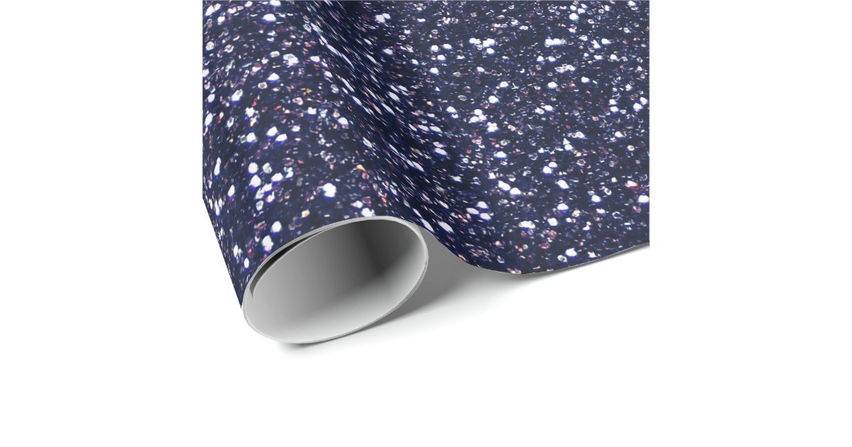 Navy blue glitter wrapping paper Zazzle