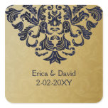 "navy blue" gold envelope seal sticker