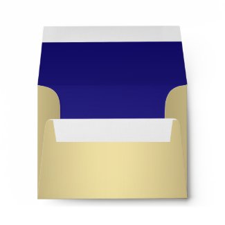 Navy Blue Gold Linen Envelopes