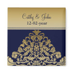 "navy blue" gold Save the date magnet