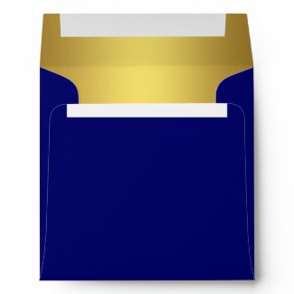 Navy Blue Gold Square Envelope envelope