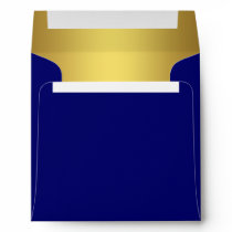 Navy Blue Gold Square Envelope