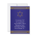 Navy Blue Gold Star of David RSVP All Purpose Invite