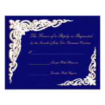 Navy Blue Gold Wedding Invitations