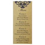 "navy blue"  gold Wedding menu Custom Rack Card