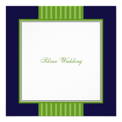 Navy Blue & Green Classy Anniversary Party Custom Invites