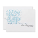 Navy blue grunge wedding enclosure RSVP response invitations