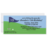 Navy Blue Hit the Green Golf Birthday Party Party Invites