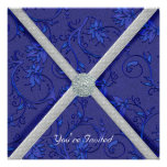 Navy Blue Jeweled Party Invitation