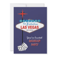 Navy Blue Las Vegas Bachelor Party Invitation invitation