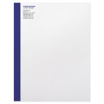 Navy Blue Left Sidebar Letterhead